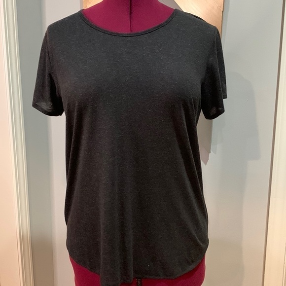 Semi sheer back black T-shirt - Picture 1 of 6
